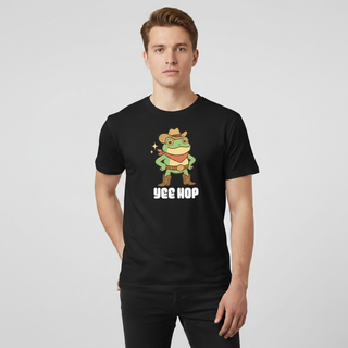 Yee Hop Cowboy Frog - Graphic T-Shirt - Black