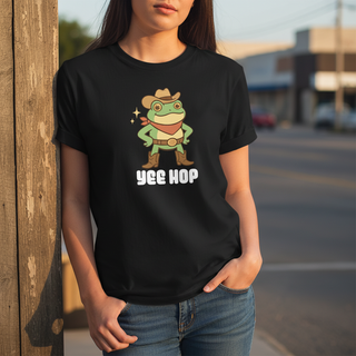 Yee Hop Cowboy Frog - Graphic T-Shirt - Black