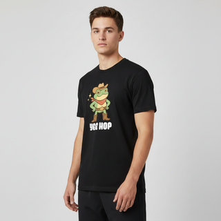 Yee Hop Cowboy Frog - Graphic T-Shirt - Black