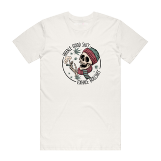 Inhale Good Shit Exhale Bullshit (Skull) - 420 T-Shirt - Natural