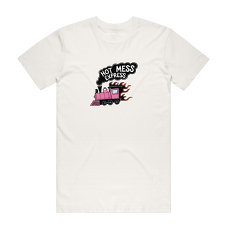 Hot Mess Express - Funny T-Shirt - Natural