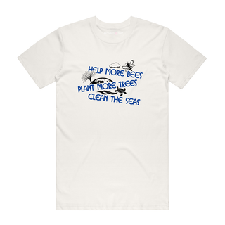 Help More Bees - Slogan T-Shirt - Natural