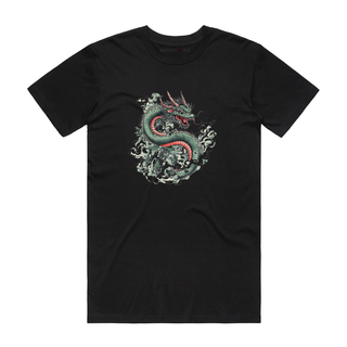 Cloudy Dragon - Graphic T-Shirt - Black