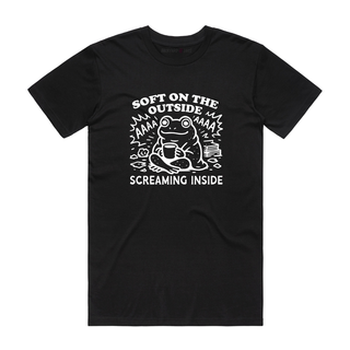 Screaming Inside - Funny T-Shirt - Black