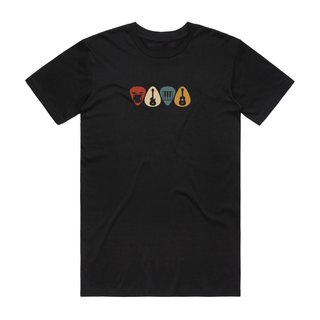 Guitar Picks - Music T-Shirt - Black