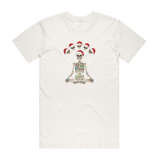 Five Head Chilling Santa - Christmas T-Shirt - Natural