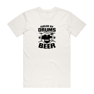 Fueled By Drums And Beer - Music T-Shirt - Natural