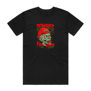 Zombies Hate Fast Food - Halloween T-Shirt - Black