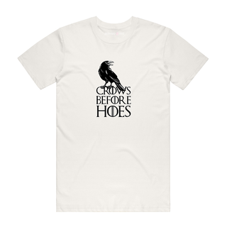 Crows Before Hoes - Slogan T-Shirt - Natural