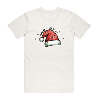 Dear Santa, I Can Explain - Christmas T-Shirt - Natural
