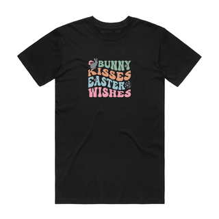 Bunny Kisses Easter Wishes - Easter T-Shirt - Black