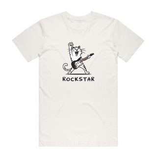 Rockstar Cat - Music T-Shirt - Natural