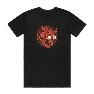 Red Skull Head - Halloween T-Shirt - Black