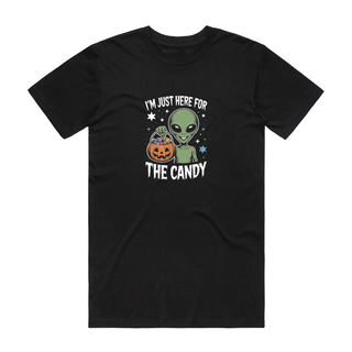 I'm Just Here For The Candy - Alien T-Shirt - Black