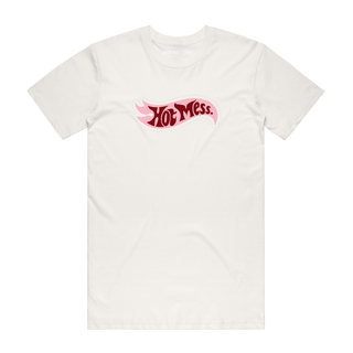 Hot Mess (Pink) - Slogan T-Shirt - Natural