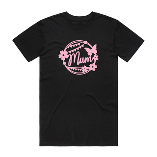 Mum (Butterfly) - Mum T-Shirt - Black