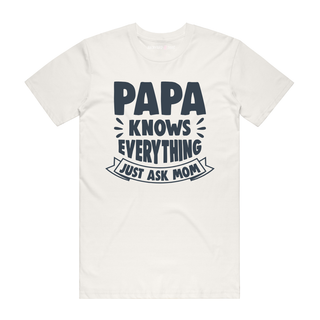 Papa Knows Best - Dad T-Shirt - Natural