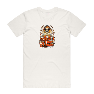 Day Drinking (Skull) - Halloween T-Shirt - Natural