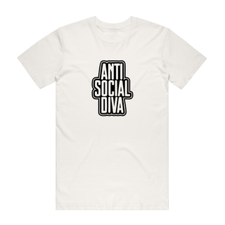 Anti Social Diva - Slogan T-Shirt - Natural