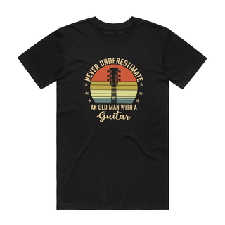 Old Man With Guitar - Music T-Shirt - Black