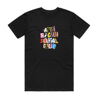 Anti Social (Rainbow) - Slogan T-Shirt - Black