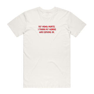 Horns Are Coming In - Slogan T-Shirt - Natural