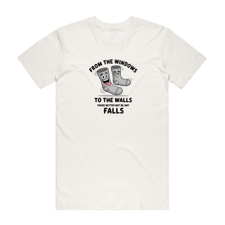 From The Windows To The Wall (Sock) - Funny T-Shirt - Natural