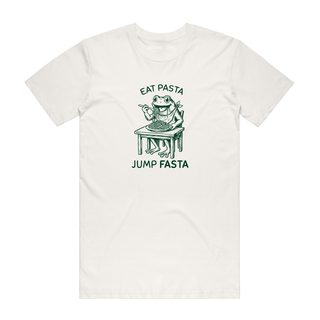 Eat Pasta Jump Fasta (Frog) - Funny T-Shirt - Natural