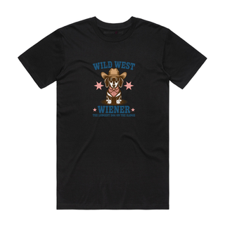 Wild West Wiener - Dog T-Shirt - Black
