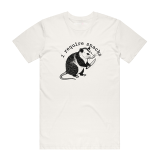 I Require Snacks - Funny T-Shirt - Natural