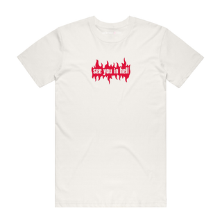 See You In Hell (Flames) - Halloween T-Shirt - Natural