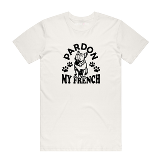 Pardon My French - Dog T-Shirt - Natural