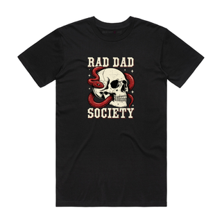 Rad Dad Society (Skull) - Dad T-Shirt - Black