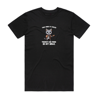 No Food In My Bowl - Cat T-Shirt - Black