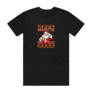 Wonderful Time For A Beer - Christmas T-Shirt - Black
