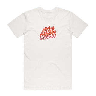 Hot Mama (Flame) - Mum T-Shirt - Natural