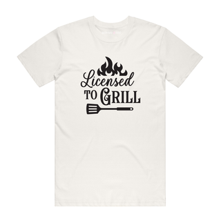 Licensed To Grill - Dad T-Shirt - Natural