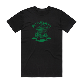 I'm Just Here For The Shenanigans (Frog) - Funny T-Shirt - Black