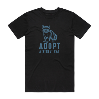 Adopt A Street Cat - Funny T-Shirt - Black