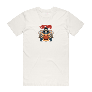 Skull Wizard - Halloween T-Shirt - Natural