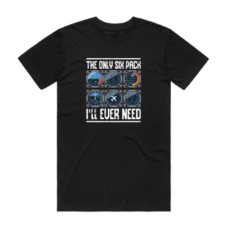 Pilot Six Pack - Funny T-Shirt - Black