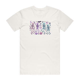 Pastel Dancing Skeletons - Halloween T-Shirt - Natural