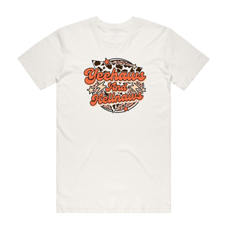 Yeehaws And Hellnaws - Slogan T-Shirt - Natural