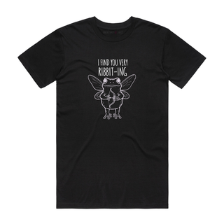 I Find You Very Ribbiting - Funny T-Shirt - Black