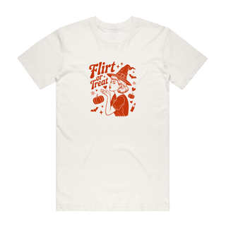 Flirt Or Treat - Halloween T-Shirt - Natural