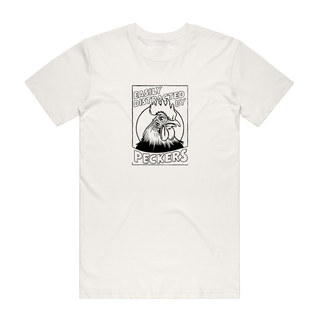 Easily Distracted By Peckers - Funny T-Shirt - Natural
