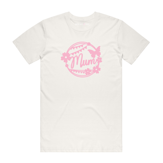 Mum (Butterfly) - Mum T-Shirt - Natural