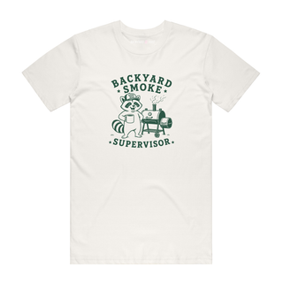 Backyard Smoke Supervisor - Dad T-Shirt - Natural