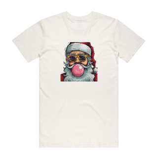 Bubble Gum Santa - Christmas T-Shirt - Natural
