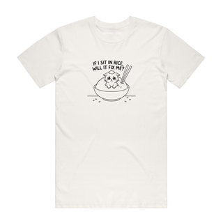 If I Sit In Rice - Funny T-Shirt - Natural
